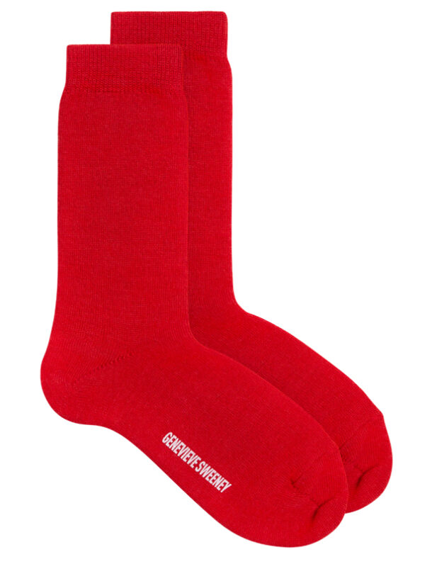 Serin Merino Wool Socks in Red Genevieve Sweeney