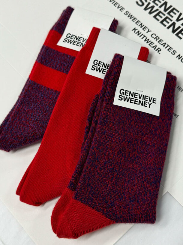 Merino Wool Sock Gift Set Red Genevieve Sweeney