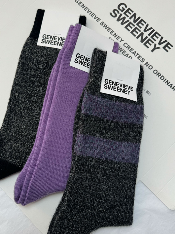 Merino Wool Sock Gift Set Marl Black Genevieve Sweeney