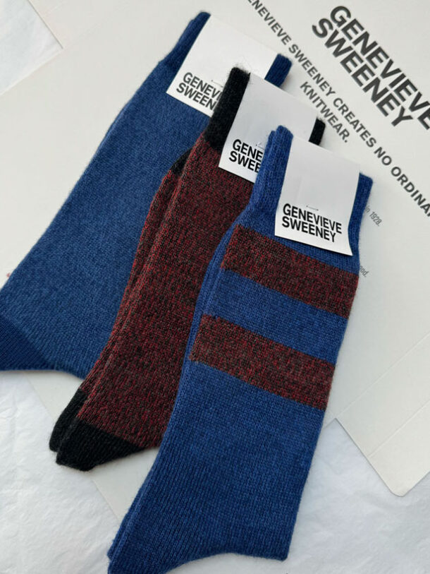 Merino Wool Sock Gift Set Marl Blue Genevieve Sweeney